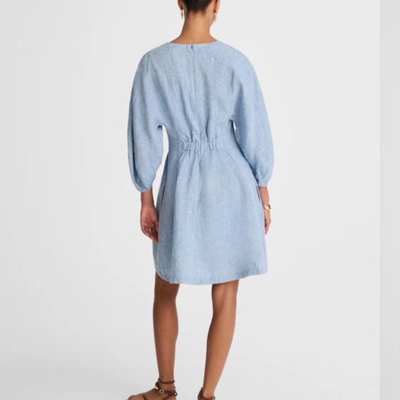 New w Tag: Madewell Splitneck Linen Dress with Pockets. Size 12 - Picture 2 of 13